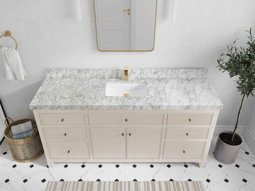 Sonoma 72 in W x 22 in D Free Standing Reeded Single Sink Bathroom Vanity