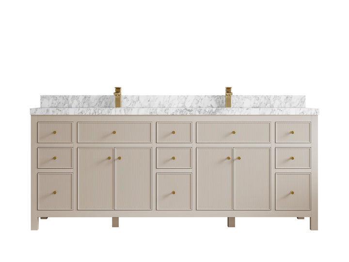 Sonoma 84 in W x 22 in D Free Standing Reeded Double Sink Bathroom Vanity - photo 13