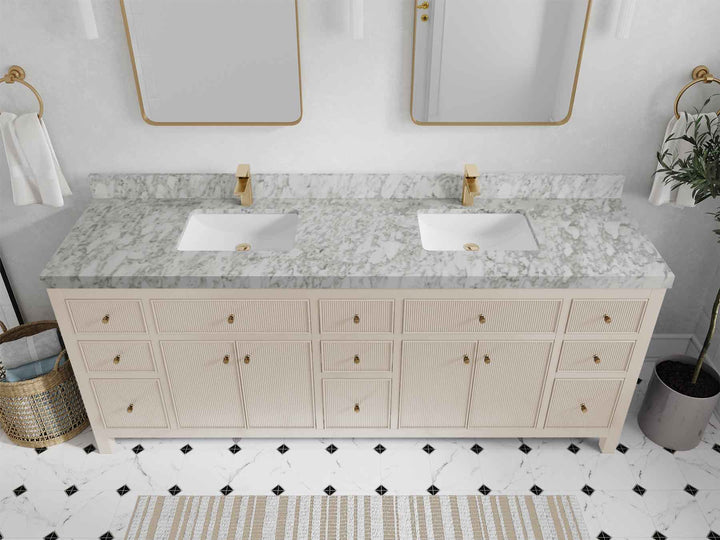 Sonoma 84 in W x 22 in D Free Standing Reeded Double Sink Bathroom Vanity - photo 20