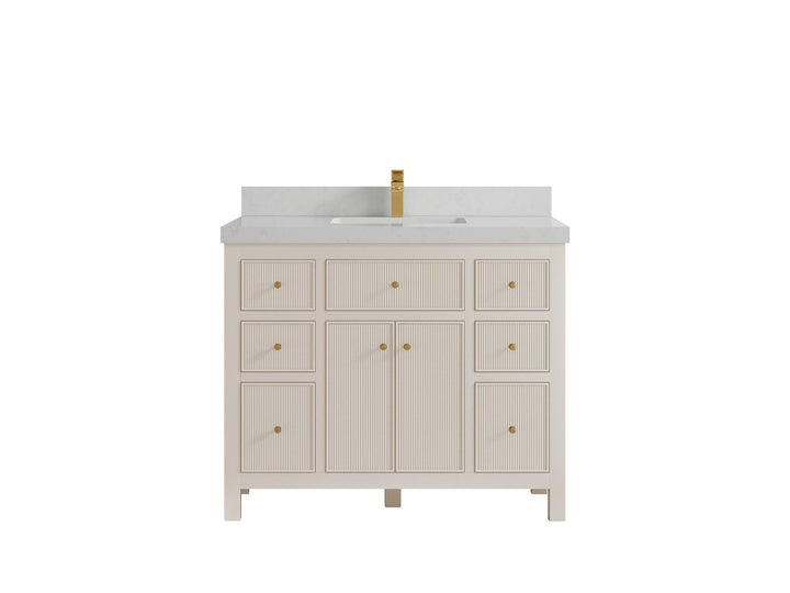Sonoma 42 in W x 22 in D Free Standing Reeded Single Sink Bathroom Vanity - photo 14