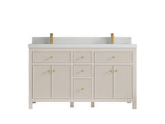 Sonoma 60 in W x 22 in D Free Standing Reeded Double Sink Bathroom Vanity - photo 14