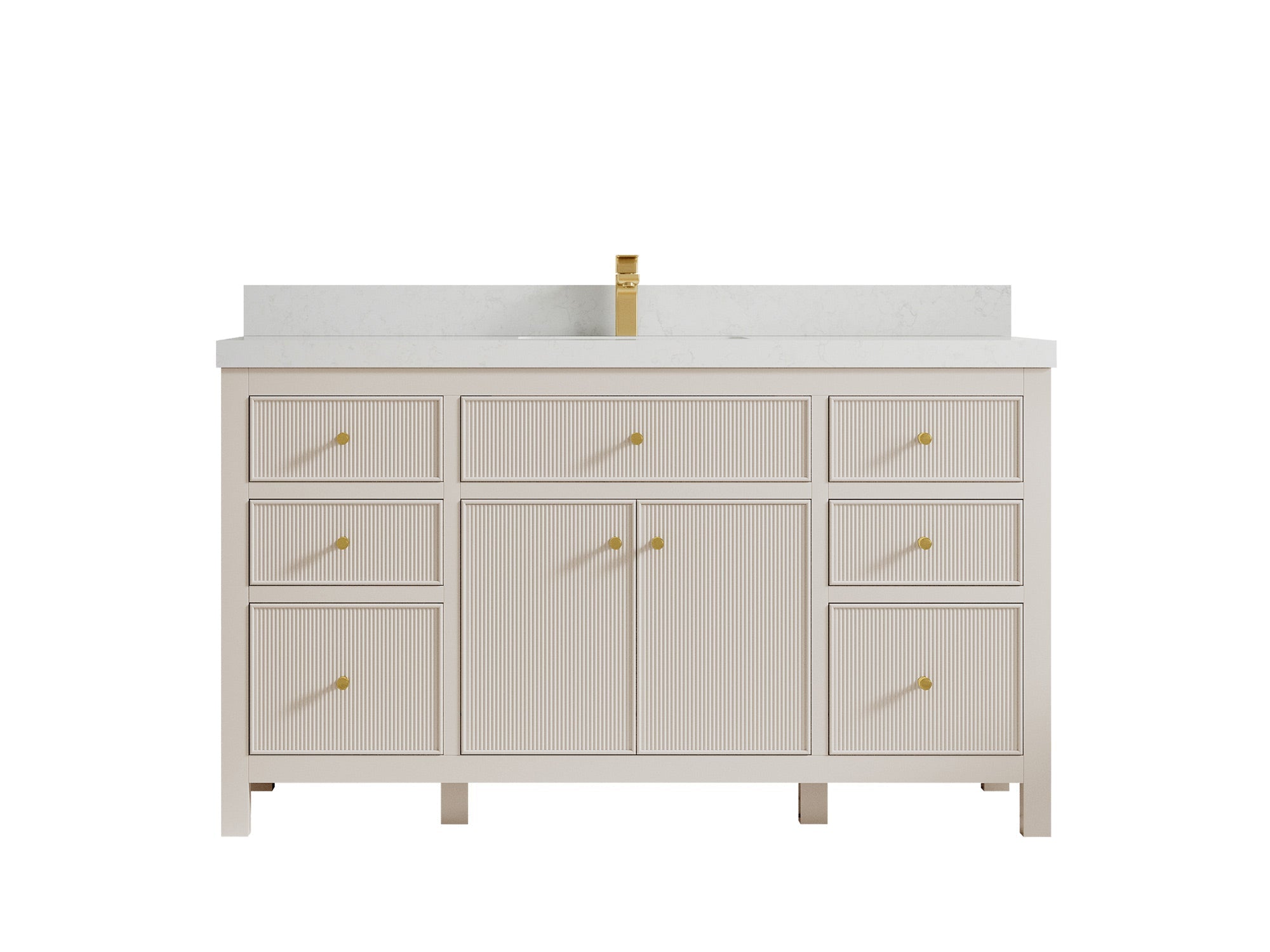 Sonoma 60 in W x 22 in D Free Standing Reeded Single Sink Bathroom Vanity