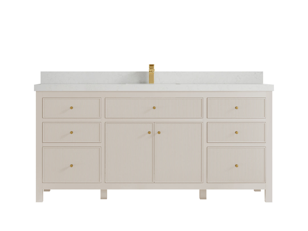 Sonoma 72 in W x 22 in D Free Standing Reeded Single Sink Bathroom Vanity