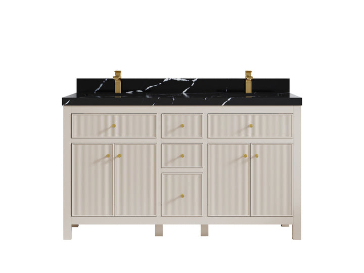 Sonoma 60 in W x 22 in D Free Standing Reeded Double Sink Bathroom Vanity - photo 8