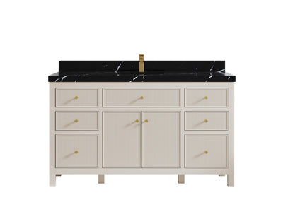 Sonoma 60 in W x 22 in D Free Standing Reeded Single Sink Bathroom Vanity