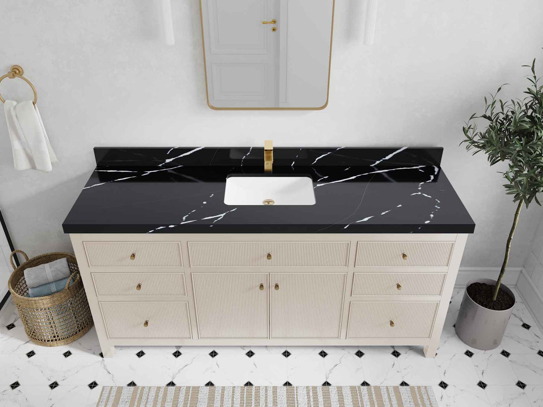 Sonoma 72 in W x 22 in D Free Standing Reeded Single Sink Bathroom Vanity