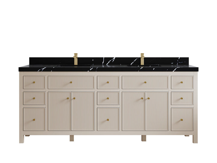 Sonoma 84 in W x 22 in D Free Standing Reeded Double Sink Bathroom Vanity - photo 8