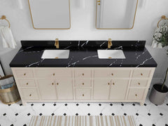 Sonoma 84 in W x 22 in D Free Standing Reeded Double Sink Bathroom Vanity - photo 10