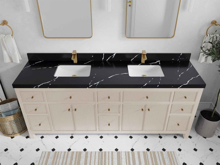 Sonoma 84 in W x 22 in D Free Standing Reeded Double Sink Bathroom Vanity - photo 10