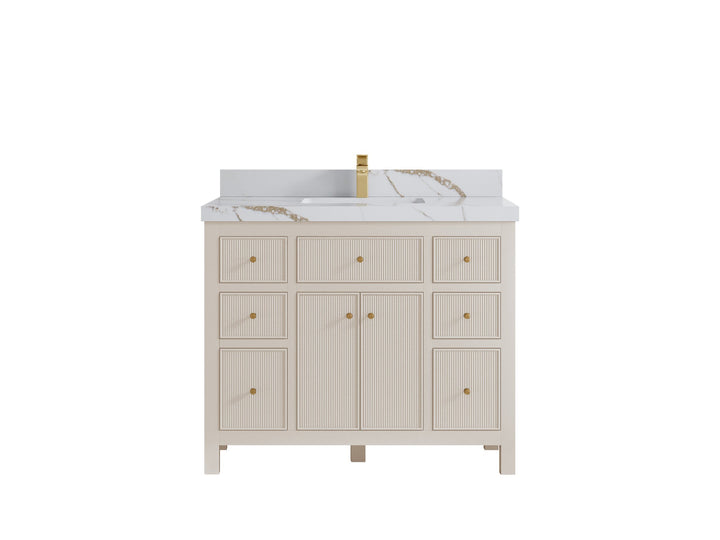 Sonoma 42 in W x 22 in D Free Standing Reeded Single Sink Bathroom Vanity - photo 9