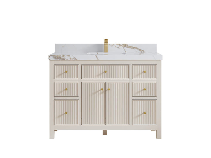 Sonoma 48 in W x 22 in D Free Standing Reeded Single Sink Bathroom Vanity - photo 9