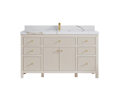 Sonoma 60 in W x 22 in D Free Standing Reeded Single Sink Bathroom Vanity