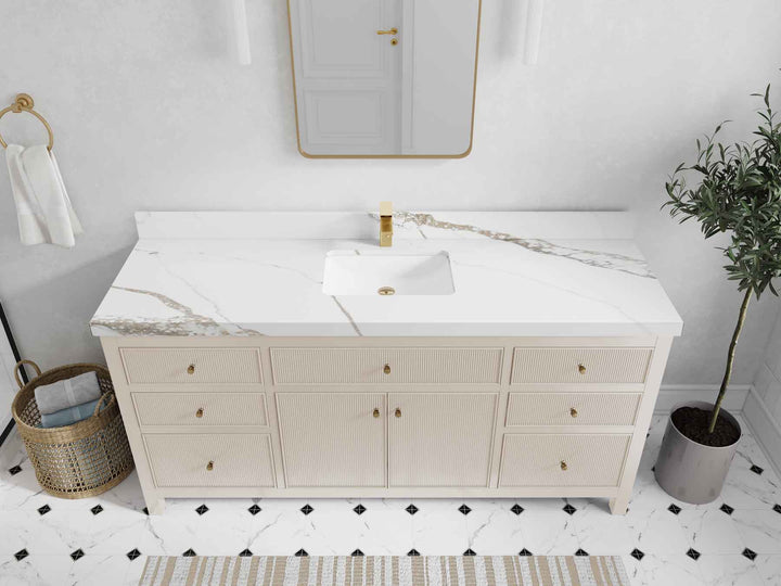 Sonoma 72 in W x 22 in D Free Standing Reeded Single Sink Bathroom Vanity - photo 9