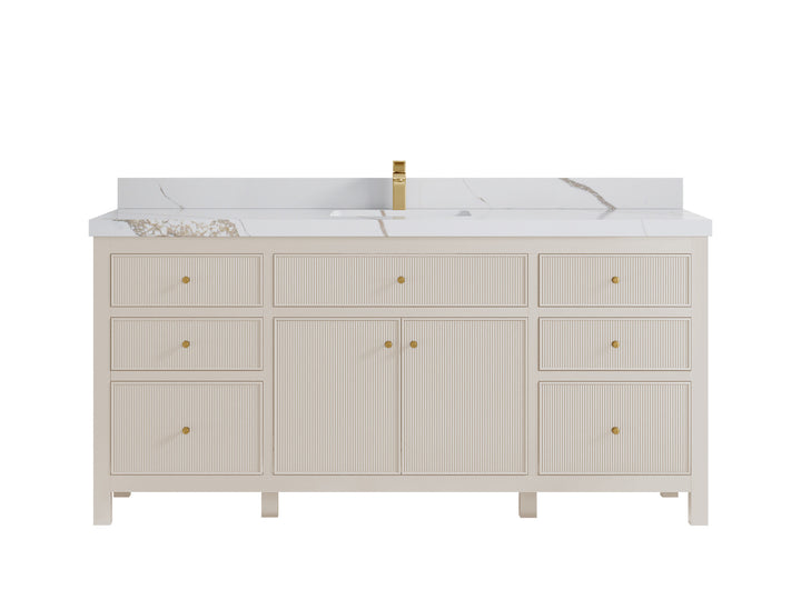 Sonoma 72 in W x 22 in D Free Standing Reeded Single Sink Bathroom Vanity - photo 10