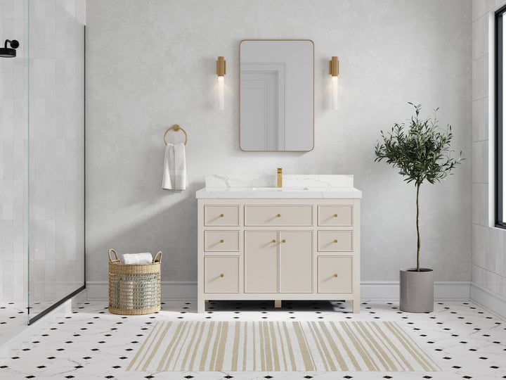 Sonoma 48 in W x 22 in D Free Standing Reeded Single Sink Bathroom Vanity - photo 4