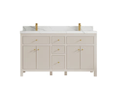 Sonoma 60 in W x 22 in D Free Standing Reeded Double Sink Bathroom Vanity - photo 10