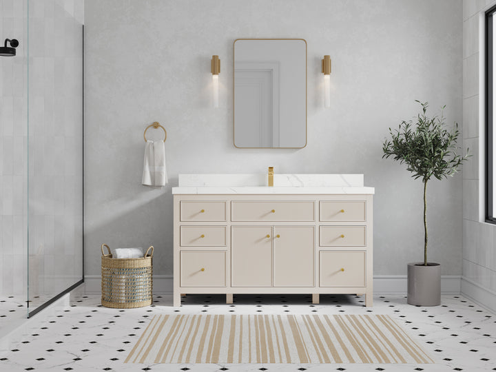 Sonoma 60 in W x 22 in D Free Standing Reeded Single Sink Bathroom Vanity - photo 4