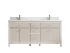 Sonoma 72 in W x 22 in D Free Standing Reeded Double Sink Bathroom Vanity - photo 9