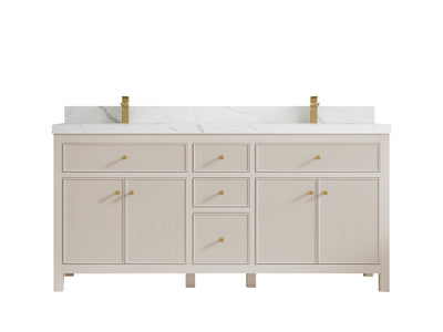 Sonoma 72 in W x 22 in D Free Standing Reeded Double Sink Bathroom Vanity