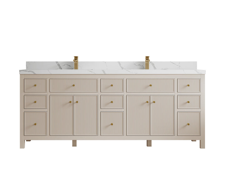 Sonoma 84 in W x 22 in D Free Standing Reeded Double Sink Bathroom Vanity - photo 10