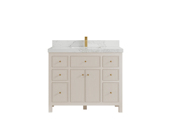 Sonoma 42 in W x 22 in D Free Standing Reeded Single Sink Bathroom Vanity - photo 11