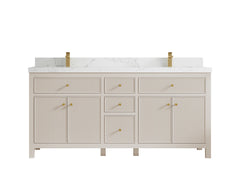 Sonoma 72 in W x 22 in D Free Standing Reeded Double Sink Bathroom Vanity - photo 10