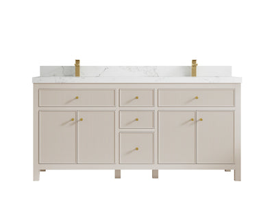 Sonoma 72 in W x 22 in D Free Standing Reeded Double Sink Bathroom Vanity