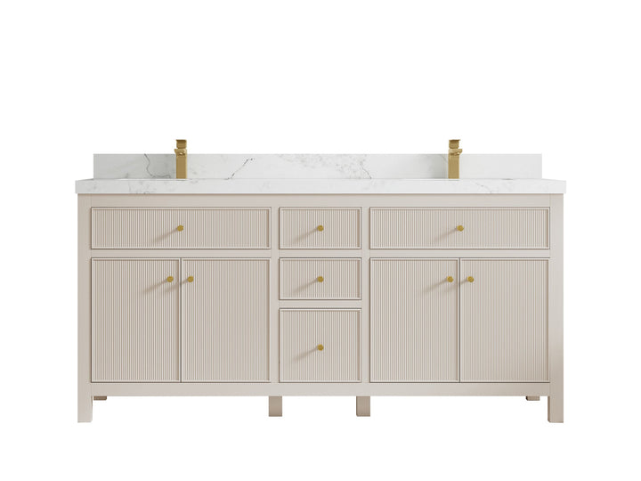 Sonoma 72 in W x 22 in D Free Standing Reeded Double Sink Bathroom Vanity - photo 11
