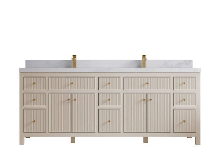 Sonoma 84 in W x 22 in D Free Standing Reeded Double Sink Bathroom Vanity - photo 11