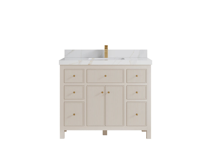 Sonoma 42 in W x 22 in D Free Standing Reeded Single Sink Bathroom Vanity - photo 12