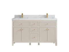 Sonoma 60 in W x 22 in D Free Standing Reeded Double Sink Bathroom Vanity - photo 12