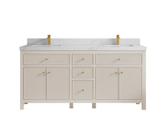 Sonoma 72 in W x 22 in D Free Standing Reeded Double Sink Bathroom Vanity - photo 11