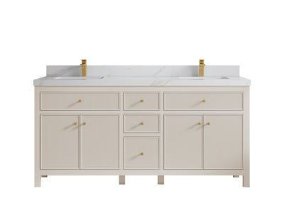Sonoma 72 in W x 22 in D Free Standing Reeded Double Sink Bathroom Vanity