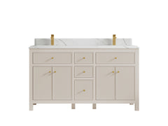 Sonoma 60 in W x 22 in D Free Standing Reeded Double Sink Bathroom Vanity - photo 15