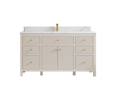 Sonoma 60 in W x 22 in D Free Standing Reeded Single Sink Bathroom Vanity