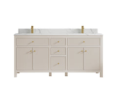 Sonoma 72 in W x 22 in D Free Standing Reeded Double Sink Bathroom Vanity - photo 14