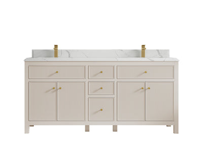 Sonoma 72 in W x 22 in D Free Standing Reeded Double Sink Bathroom Vanity