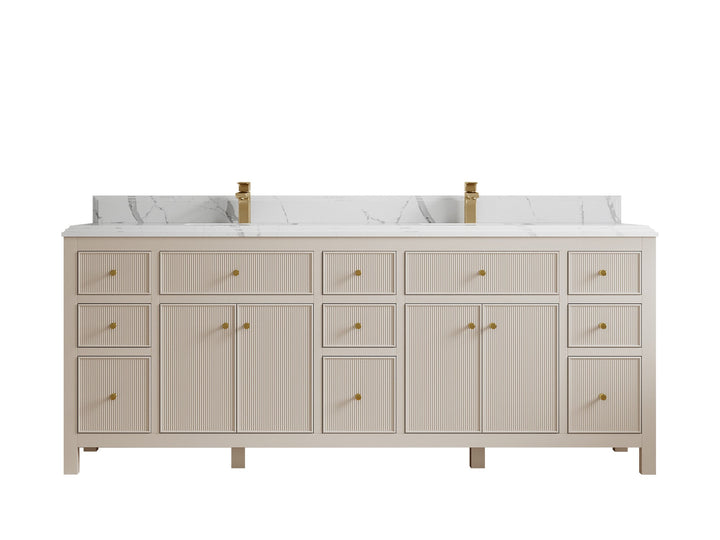 Sonoma 84 in W x 22 in D Free Standing Reeded Double Sink Bathroom Vanity - photo 15
