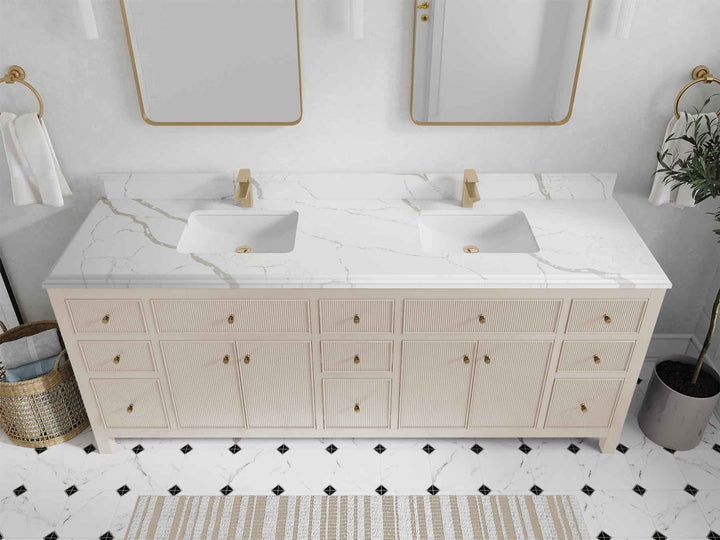 Sonoma 84 in W x 22 in D Free Standing Reeded Double Sink Bathroom Vanity - photo 24