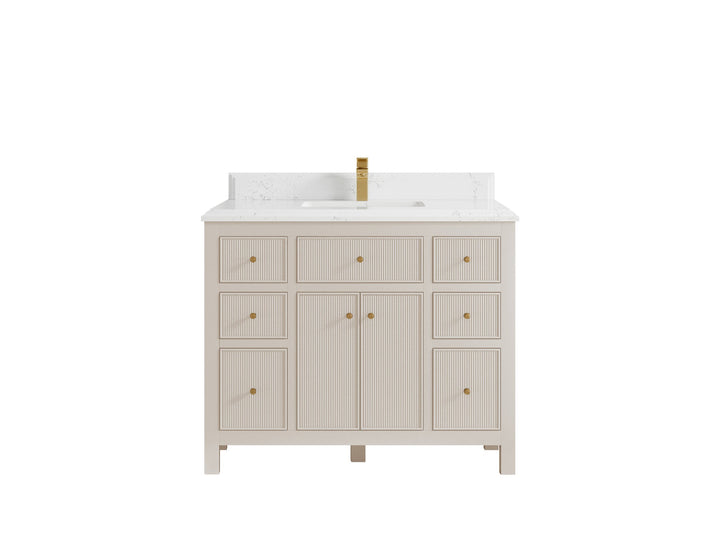 Sonoma 42 in W x 22 in D Free Standing Reeded Single Sink Bathroom Vanity - photo 16