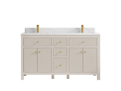 Sonoma 60 in W x 22 in D Free Standing Reeded Double Sink Bathroom Vanity - photo 16
