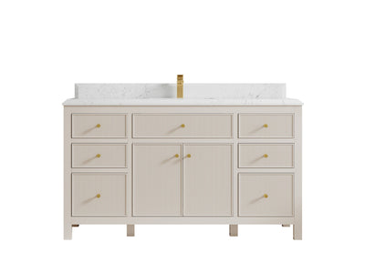 Sonoma 60 in W x 22 in D Free Standing Reeded Single Sink Bathroom Vanity