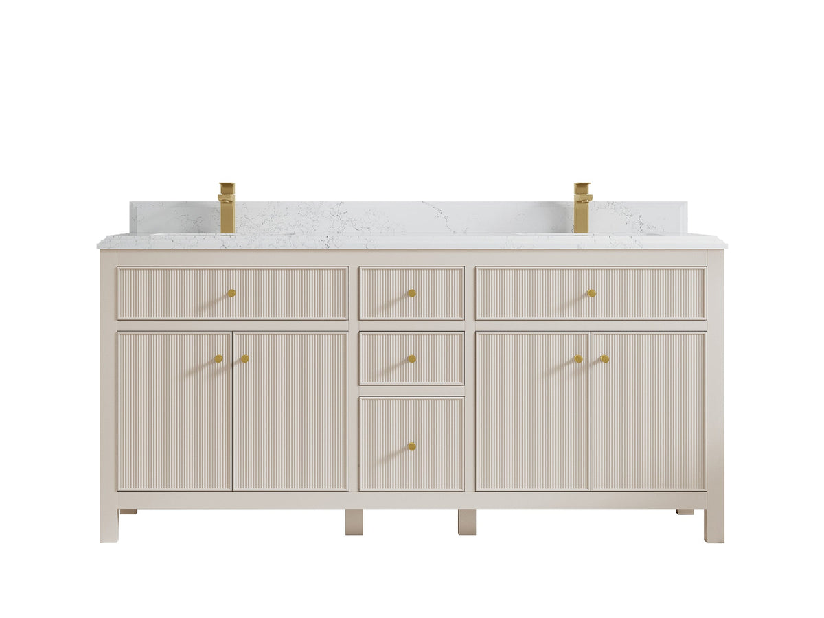 Sonoma 72 in W x 22 in D Free Standing Reeded Double Sink Bathroom Vanity