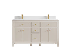 Sonoma 60 in W x 22 in D Free Standing Reeded Double Sink Bathroom Vanity - photo 17