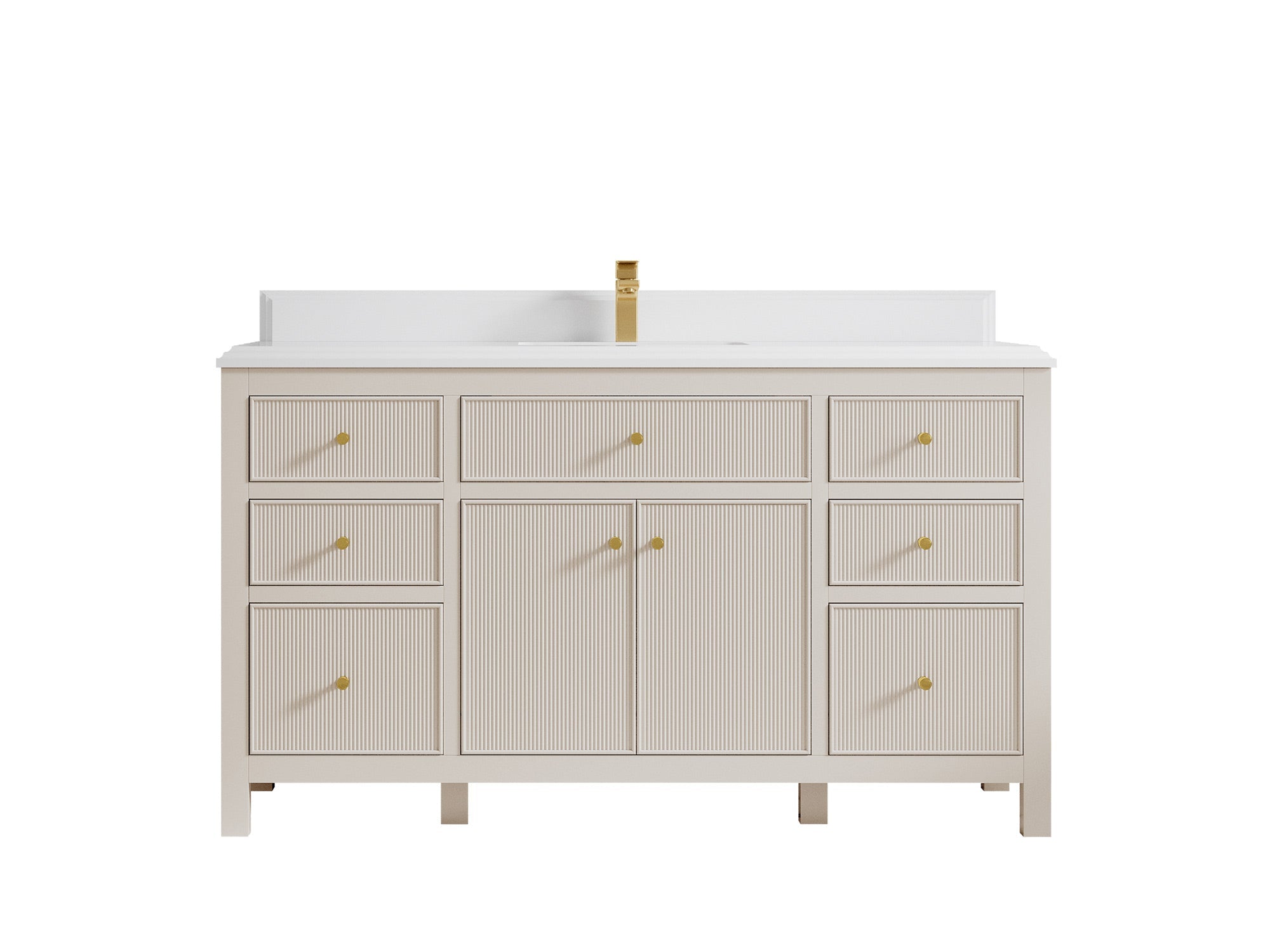 Sonoma 60 in W x 22 in D Free Standing Reeded Single Sink Bathroom Vanity