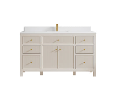 Sonoma 60 in W x 22 in D Free Standing Reeded Single Sink Bathroom Vanity
