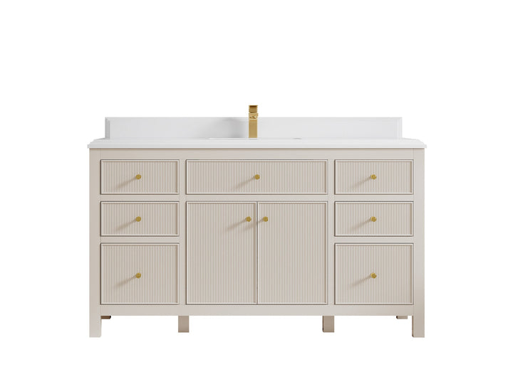 Sonoma 60 in W x 22 in D Free Standing Reeded Single Sink Bathroom Vanity - photo 17