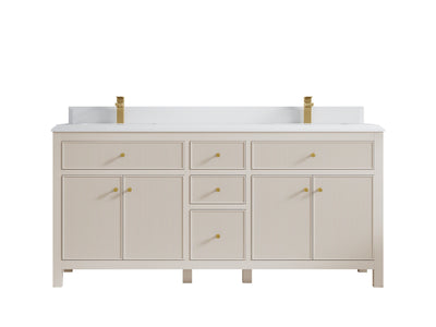 Sonoma 72 in W x 22 in D Free Standing Reeded Double Sink Bathroom Vanity