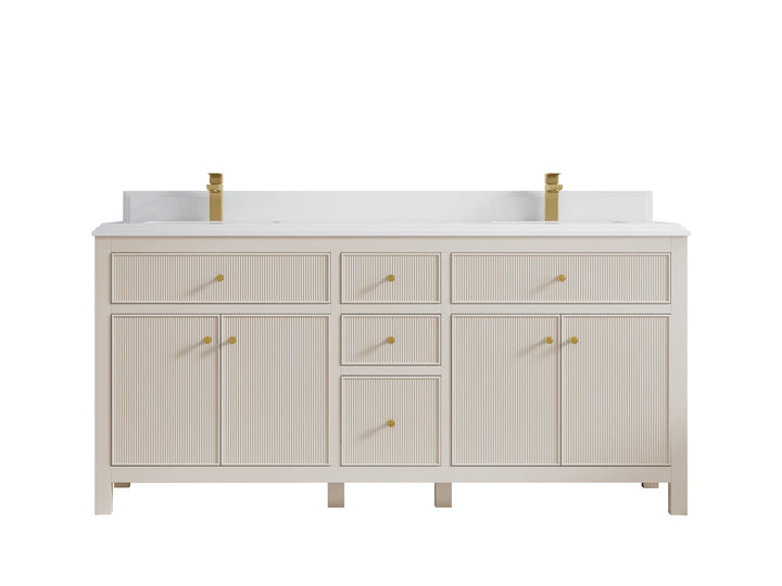 Sonoma 72 in W x 22 in D Free Standing Reeded Double Sink Bathroom Vanity - photo 17