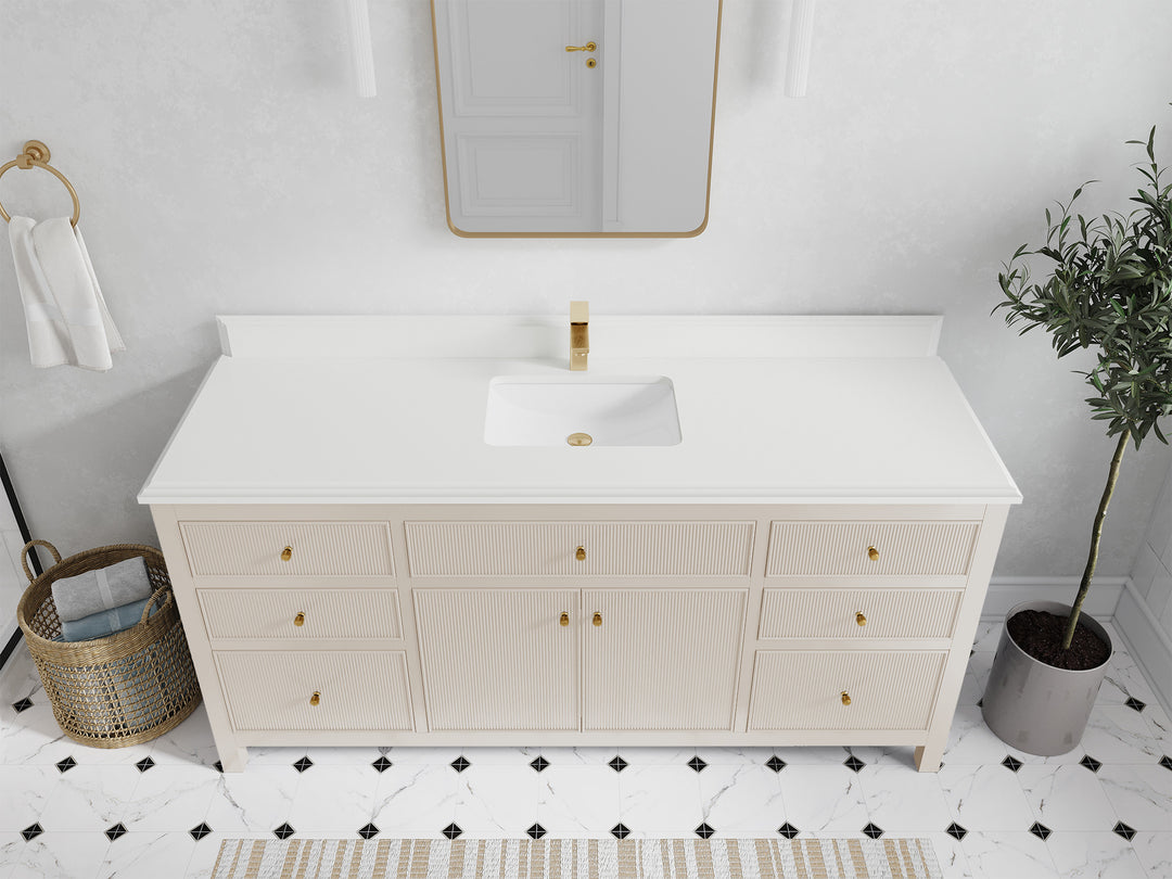 Sonoma 72 in W x 22 in D Free Standing Reeded Single Sink Bathroom Vanity
